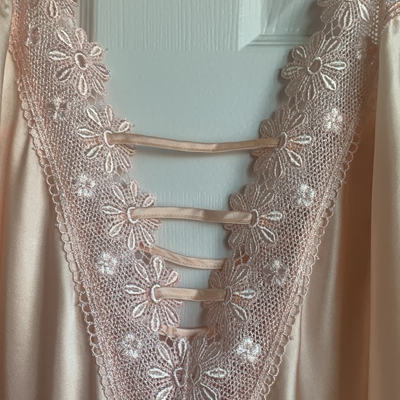 Satin Lace Detail Slip Dress - Picture 4 of 7